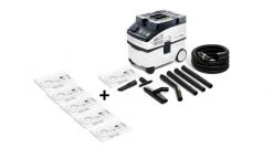 Aspirateur eau et poussière Festool CLEANTEC CT 15 Aspirateur E-Set – 1200 W + 5 Sacs filtrants