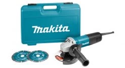 Meuleuse d'angle Makita 9558HNRGK2 - Meuleuse d'angle avec 2 disques diamantés dans coffret - 840W - 125mm